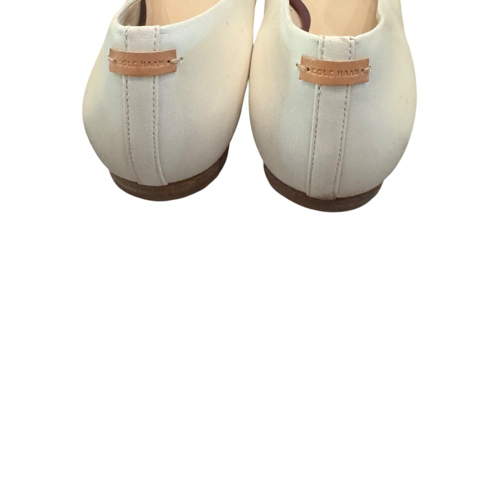 Cole Haan Grand.OS Cream Burgundy Leather Pointed Toe Flats Size 11B - Picture 6 of 7